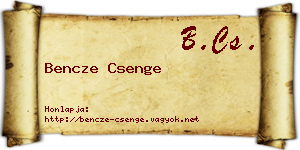 Bencze Csenge névjegykártya